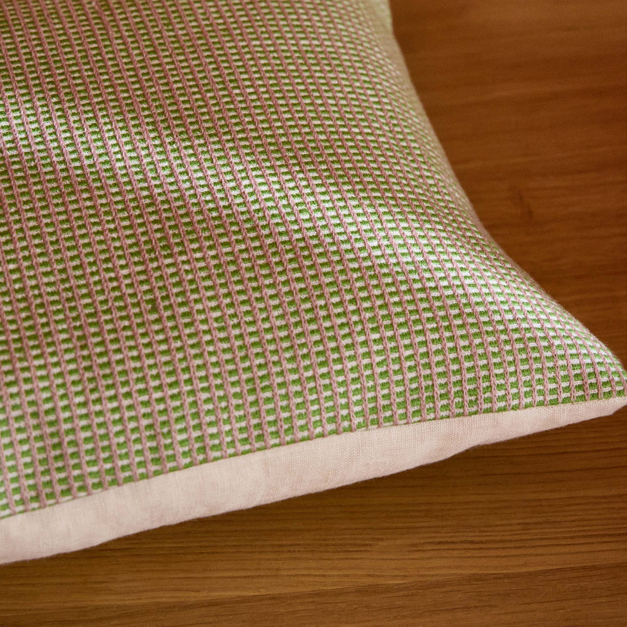 Otterley Green & Blush Cushion Cover 30 x 50cm - Image 3