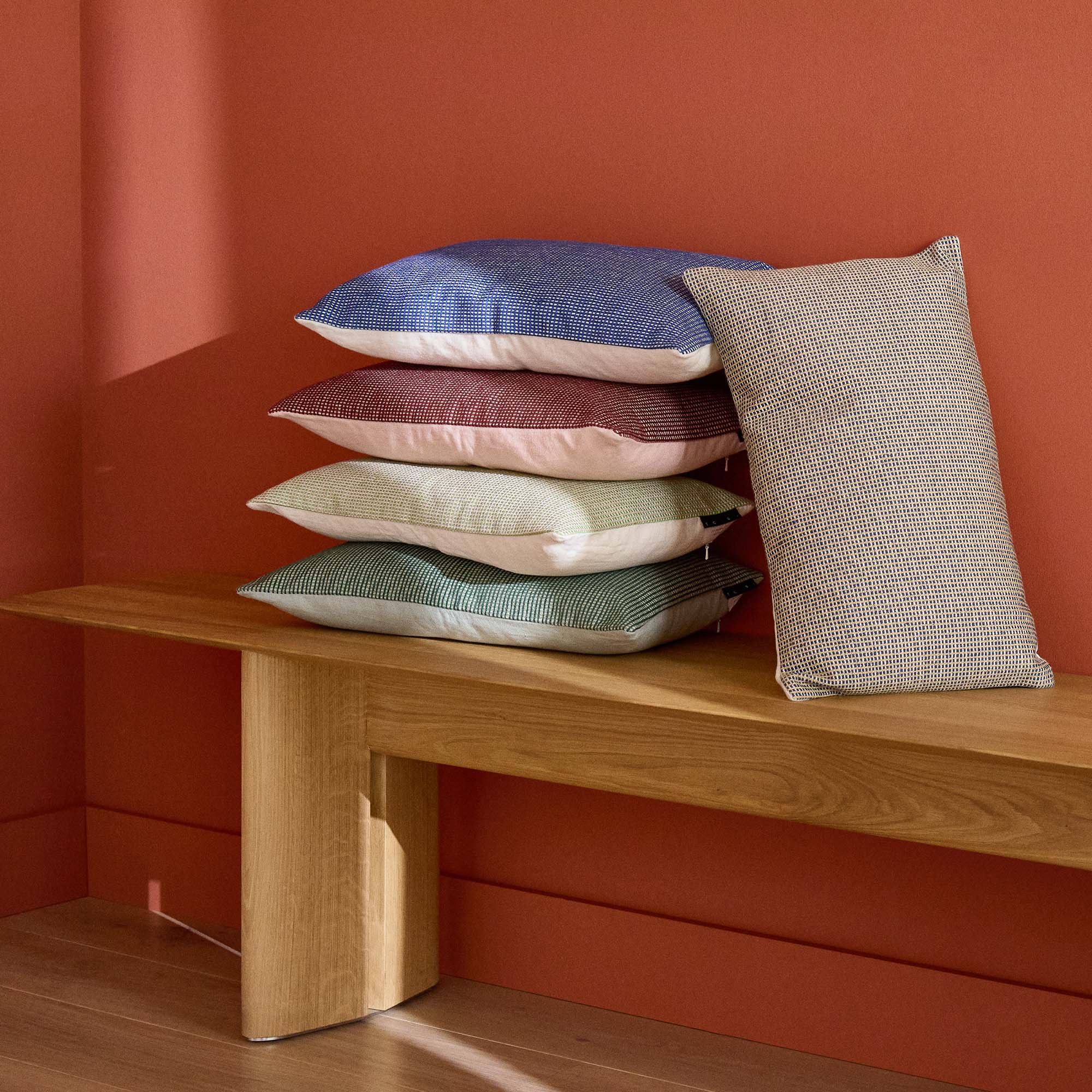 Otterley Green & Blush Cushion Cover 30 x 50cm - Image 4