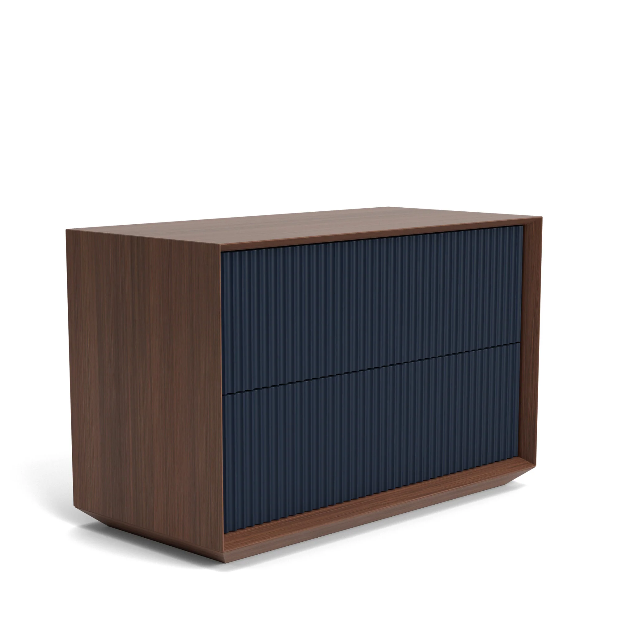 Pillar 2-Drawer Unit Walnut & Navy - Image 6